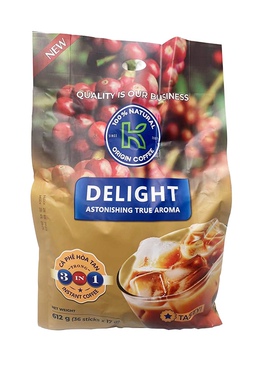 正品香浓越南K牌三合一速溶咖啡612克36小袋K Coffee DELIGHT