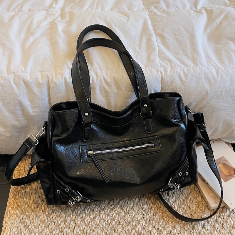 美式复古大容量包包2025新款时尚通勤女士单肩斜挎包高级感托特包