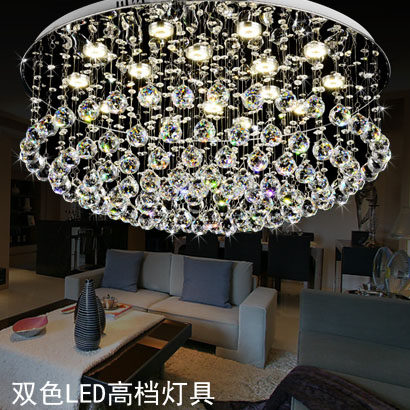 led水晶灯圆形客厅80豪华水晶灯圆形led灯led水晶灯圆形大厅灯1米