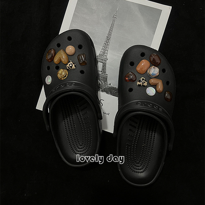 猫然原创高级咖小众清冷洞洞鞋花适配卡骆驰crocs鞋扣可拆卸配饰