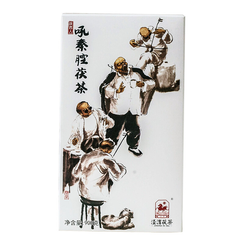 泾渭茯茶 陕西特产 吼秦腔 礼盒装金花茯砖 黑茶 900g 2017年份