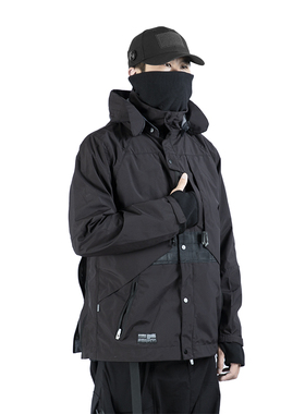 WHYWORKS机能外套防寒防水复合冲锋衣连帽快拆MOLLE工装多袋夹克