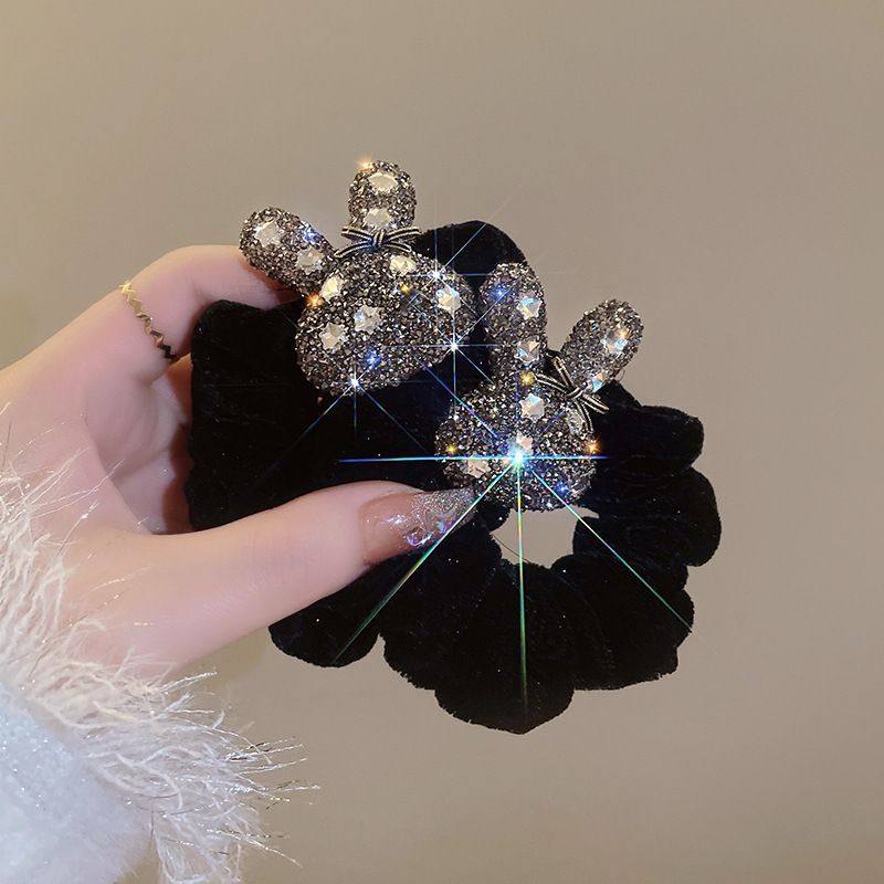 水钻兔子头绳女丸子头大肠发圈高级感可爱精致发绳马尾皮筋头饰品,饰品/流行首饰/时尚饰品新,发饰,淘宝优惠券,粉丝福利购,淘宝优惠卷