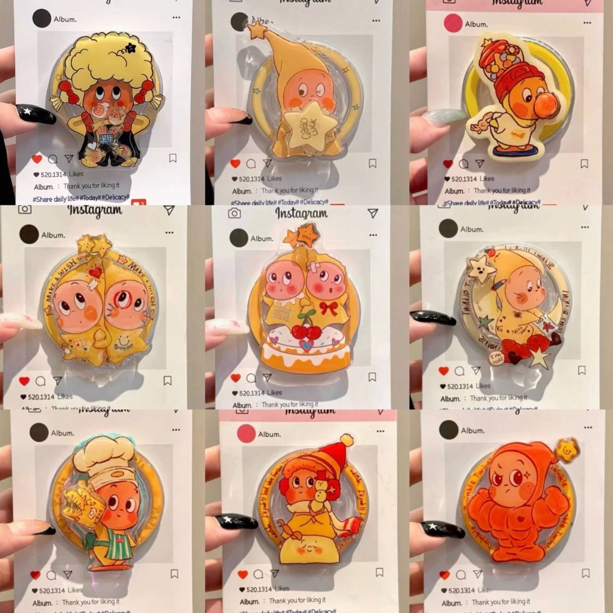 ins星星人姜饼人摇摇乐磁吸支手机支架/手机座