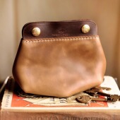 美国HORWEEN CXL霍尔文茶芯皮纯手工首饰袋文玩袋烟草银饰收纳包