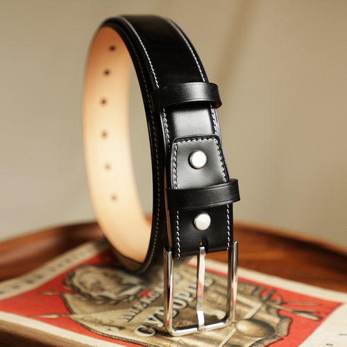 英国进口马缰革牛皮高端商务皮带