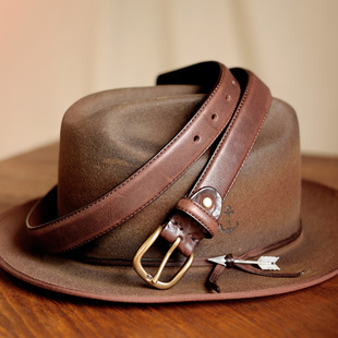 意大利头层植鞣皮手工休闲通勤百搭皮带复古牛仔裤 纯皮男腰带3cm