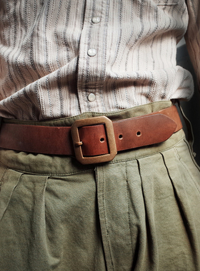 美国HORWEEN霍尔文茶芯皮 北美牛皮 美式复古手工腰带皮带3.8宽