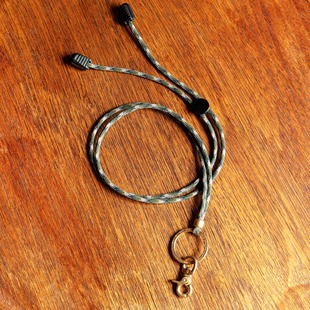 USA七芯伞兵尼龙绳黄铜钥匙扣 眼镜挂胸牌可调节挂绳挂脖防丢绳