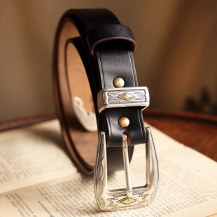 美国Horween霍尔文进口牛皮美式 复古风皮带阿美咔叽西部牛仔腰带