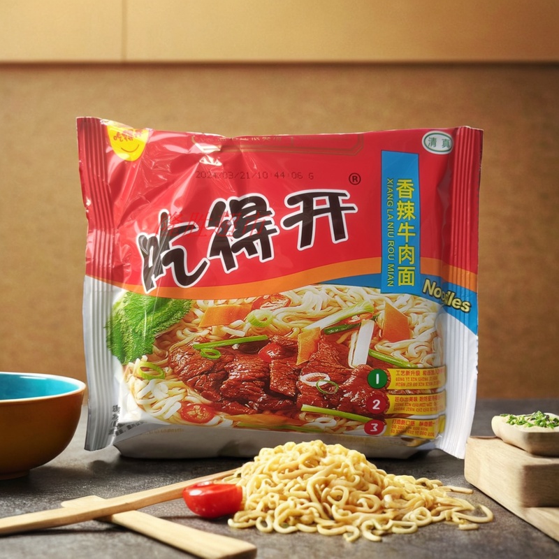 河南新乡吃得开红烧香辣牛肉干吃方便面零食