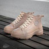 女士时尚 雨鞋 中筒雨靴加绒保暖工作鞋 防滑水鞋 胶鞋 女韩版 女款 外穿