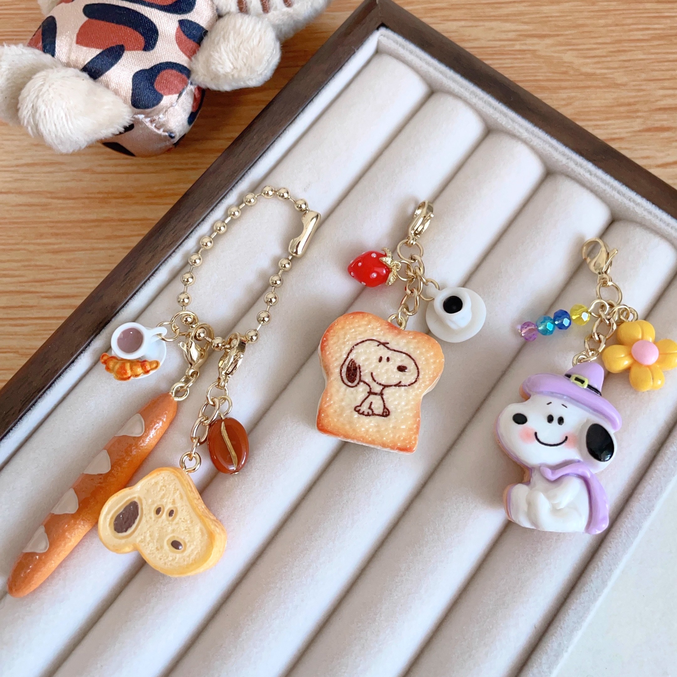 可爱史努比面包拉链扣小挂件