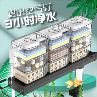 滴流盒净水过滤器鱼缸上滤盒外挂式 三合一草缸上置循环系统过滤盒