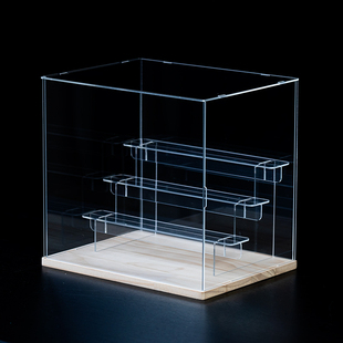 阶梯式亚克力展示架收纳盒泡泡玛特盲盒手办展示盒玩具模型防尘罩