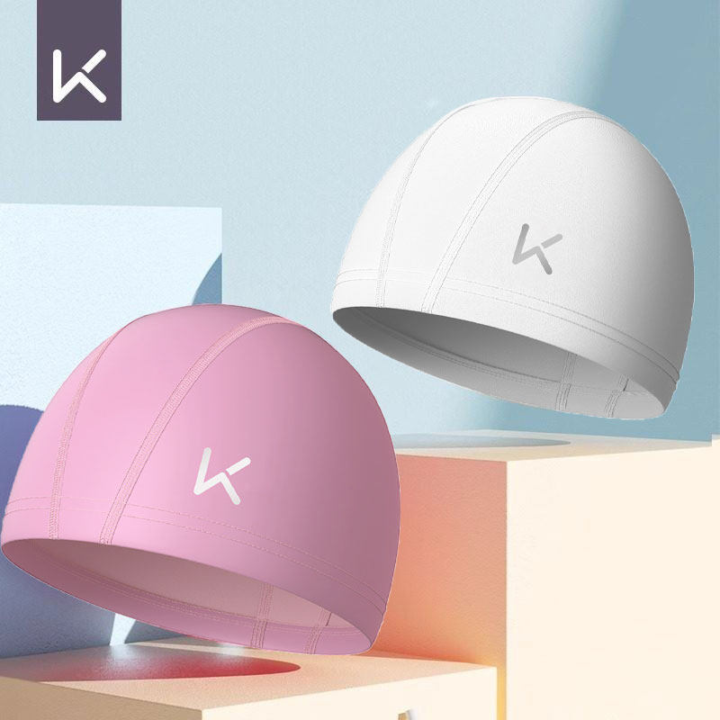 Keep泳帽布帽女游泳专用男PU舒适高效防水不勒头高弹护耳护发阻氯