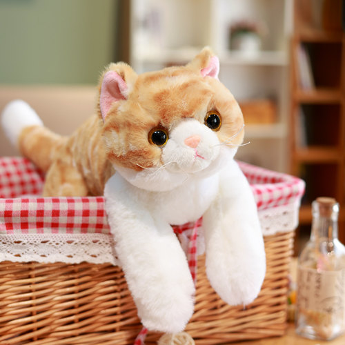 仿真趴猫公仔床上睡觉抱枕玩偶