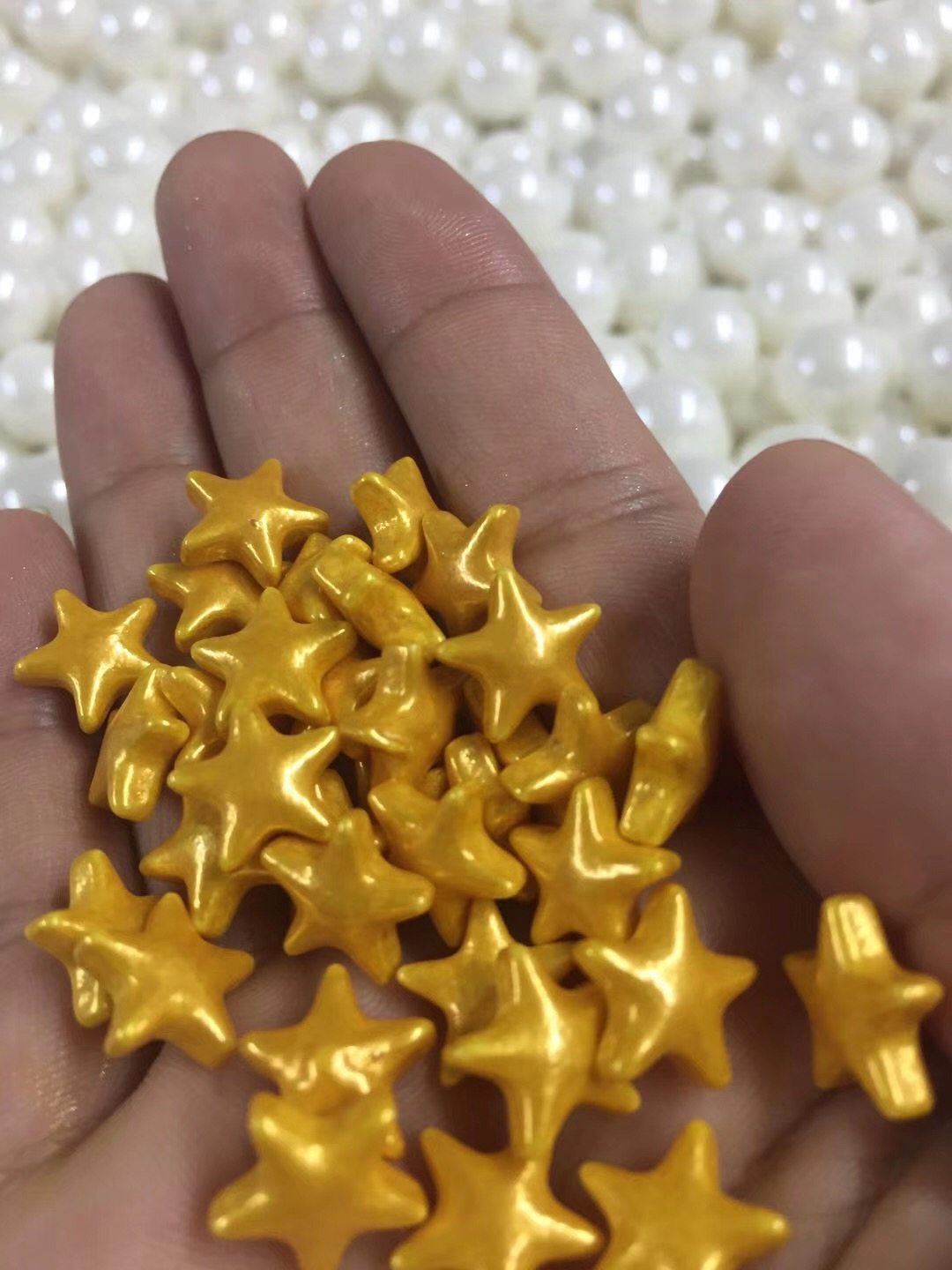 金色星星 蛋糕diy烘焙翻糖彩色装饰 棒棒糖奶油裱花彩粒500克大星