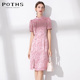 铂玺新中式 盘扣日常国风提花连衣裙84205158 改良旗袍女2025夏新款