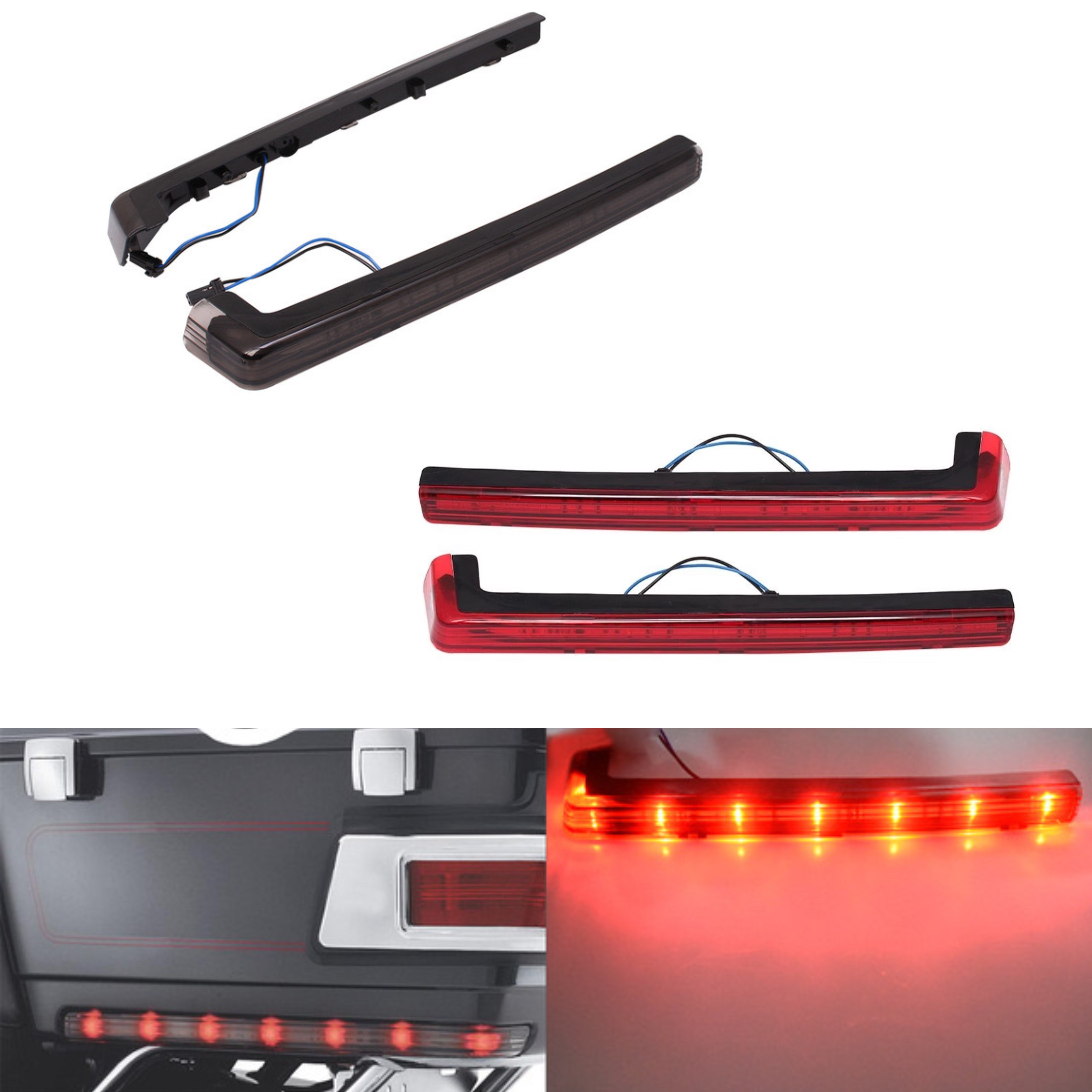 适用哈雷路王滑翔公路双灯改装尾箱灯后箱侧灯底部加装LED氛围灯