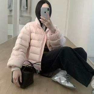 排骨羽绒服女2025新款冬季韩版立领宽松小个子90白鸭绒面包服外套