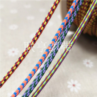 2.5MM花色橡筋绳撞色特殊款弹力绳间色圆丈根羽绒服防晒衣松紧绳