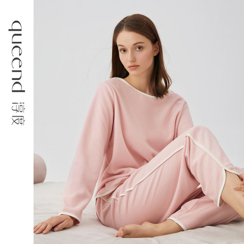 摇粒绒睡衣女春秋季家居服薄绒