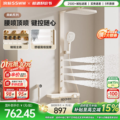 浪鲸大置物台带喷枪腰喷按摩花洒