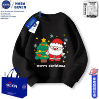 NASA Christmas Children's red hoodie with fleece for autumn and winter 2026 new stylish girls' clothes and boys' winter wear thumbnail 2