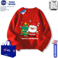 NASA Christmas Children's red hoodie with fleece for autumn and winter 2026 new stylish girls' clothes and boys' winter wear thumbnail 4