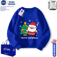 NASA Christmas Children's red hoodie with fleece for autumn and winter 2026 new stylish girls' clothes and boys' winter wear thumbnail 3