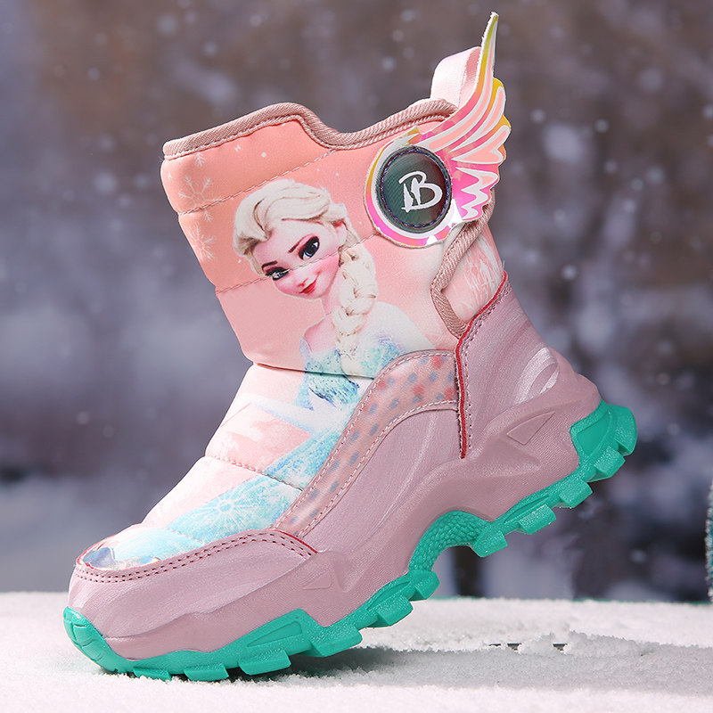 女童雪地靴爱莎公主防水