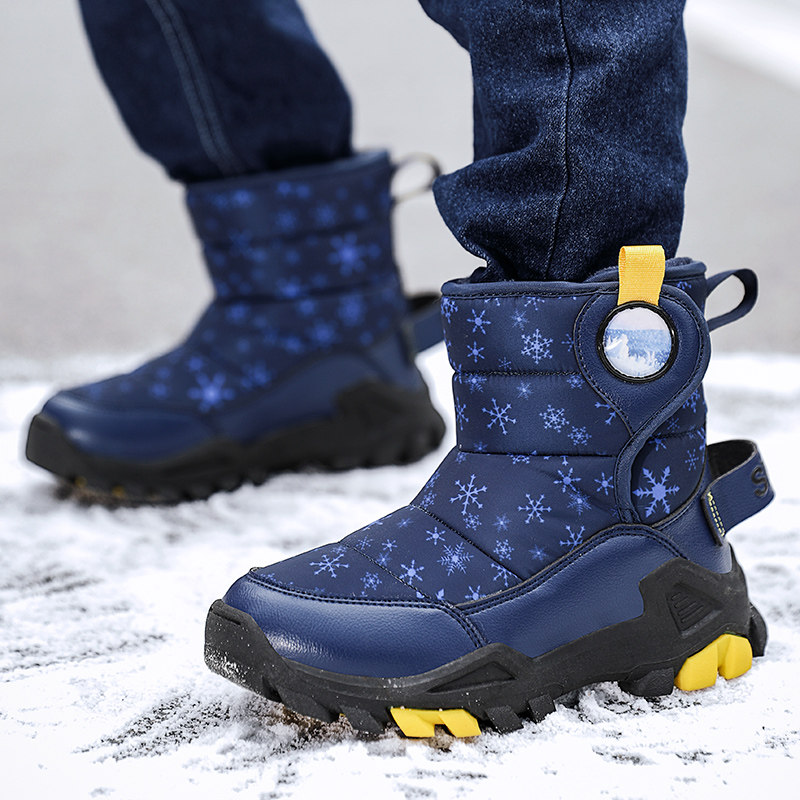 儿童冰爪防滑雪地靴冬季