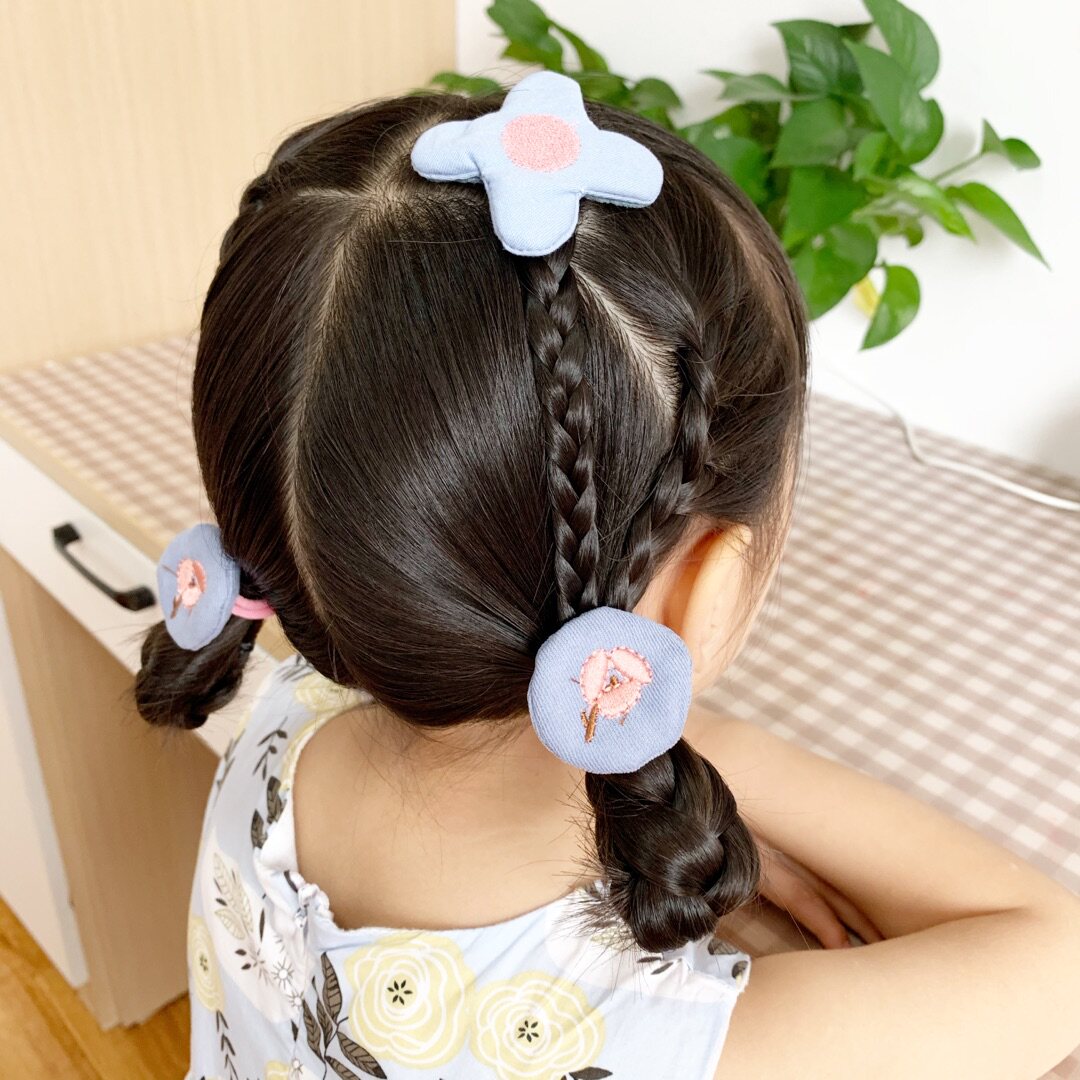 王筱萌韩版糖果色布艺发夹头绳新款3件套儿童发饰&mdash;&mdash;清仓促销