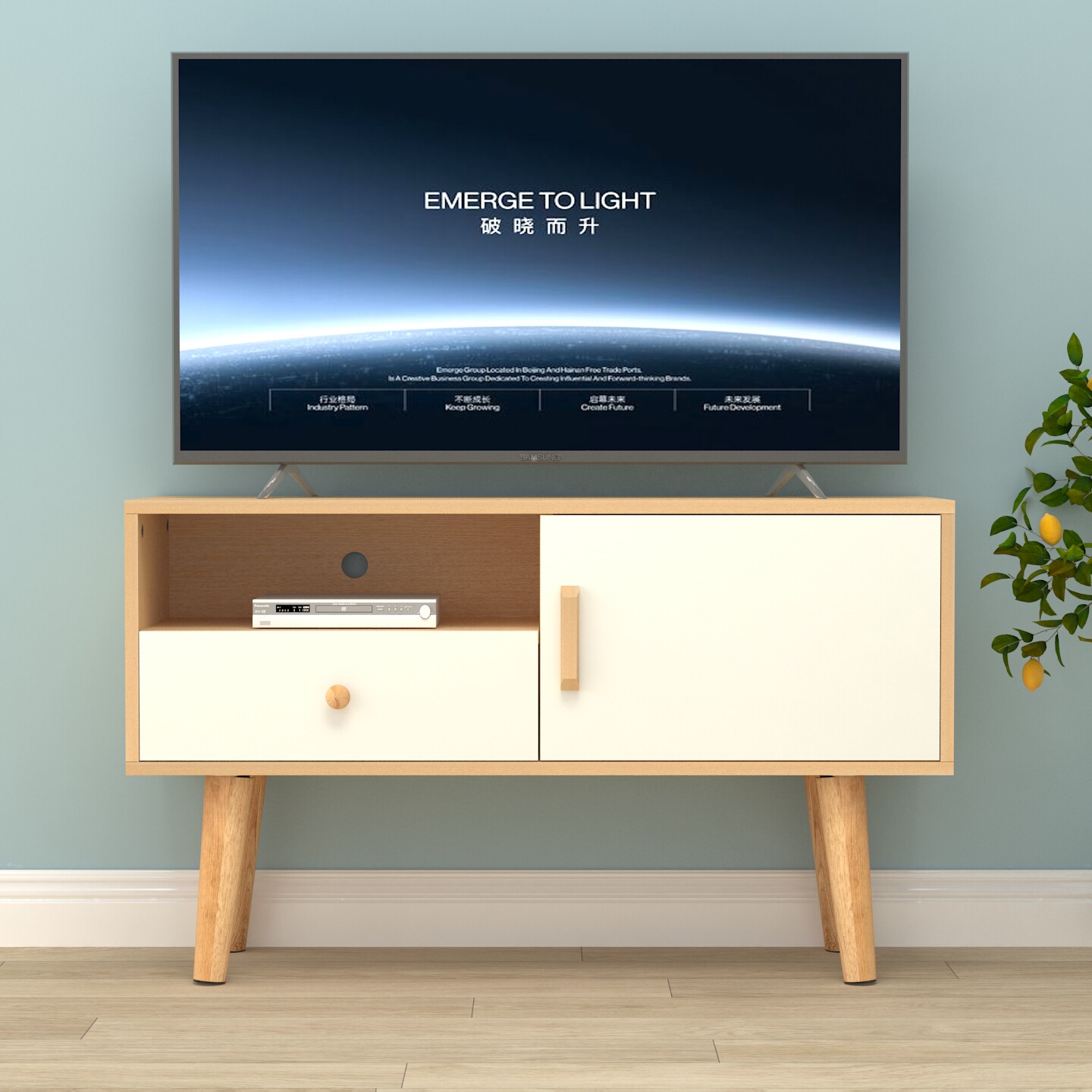 新款小尺寸电视柜小户型迷你电视柜机柜简约收纳储物一体柜原木风