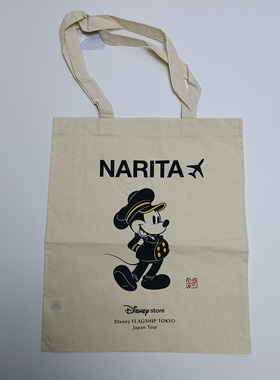 NARITA本白色轻便压边单肩薄棉布袋米老鼠无纸牌满20原包邮