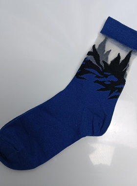 蓝色叶影高含棉秋季商务女袜满20元包邮不支持七天无理由退货