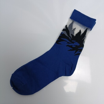 36-40码［不支持退货］蓝色叶影高含棉秋季商务女袜满20元包邮