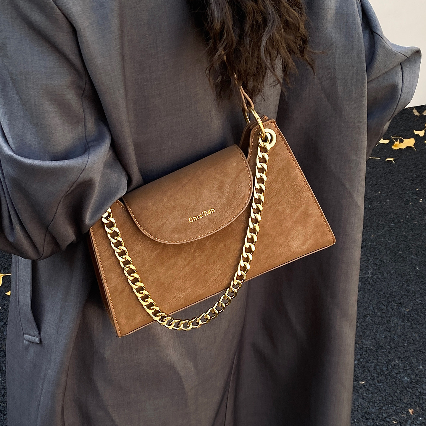 简约ins链条小包包女2025新款复古休闲腋下法棍包秋冬百搭斜挎包,箱包皮具/热销女包/男包,腋下包,淘宝优惠券,粉丝福利购,淘宝优惠卷