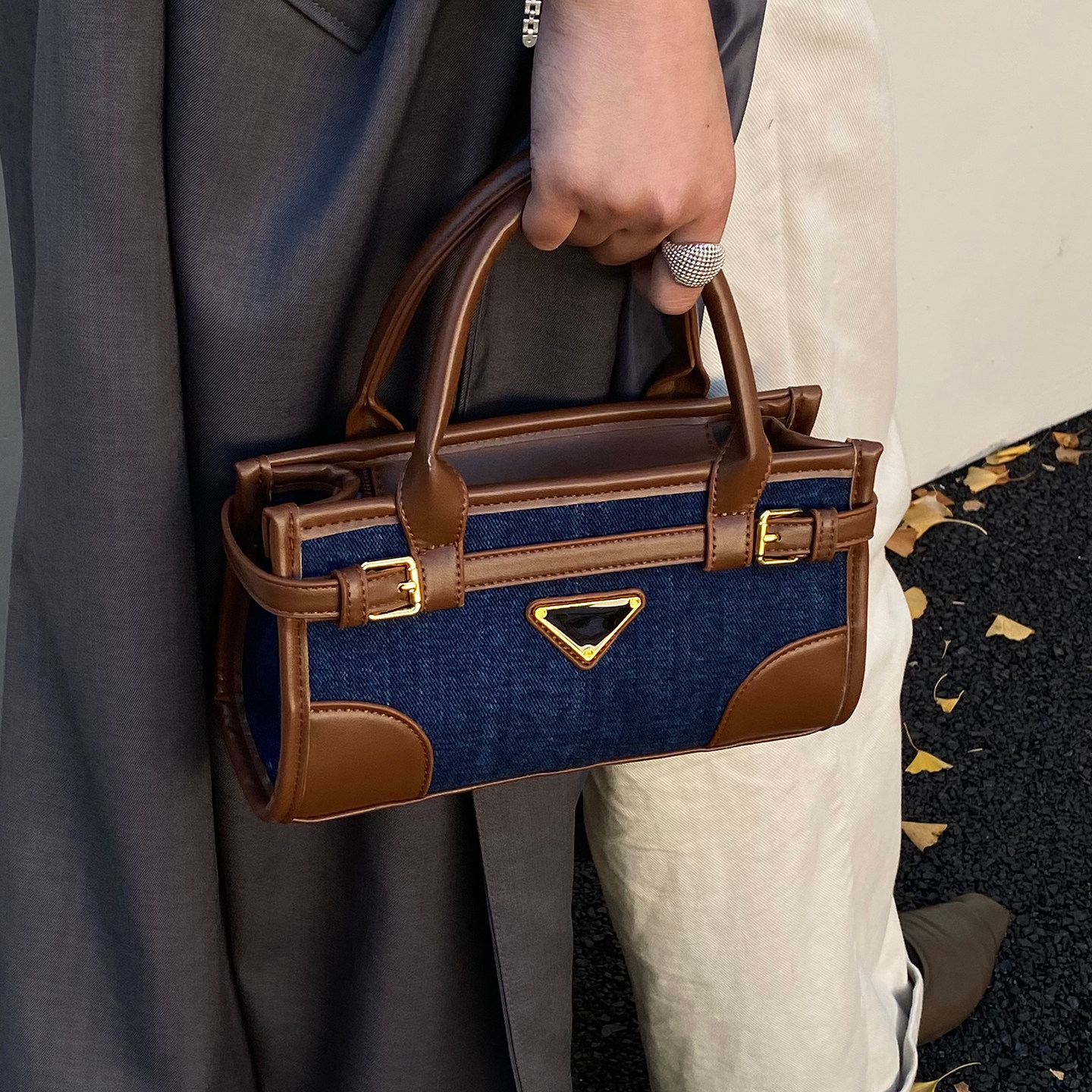 复古牛仔布小包包女2025新款撞色手提小方包秋冬美拉德单肩斜挎包,箱包皮具/热销女包/男包,小方包,淘宝优惠券,粉丝福利购,淘宝优惠卷