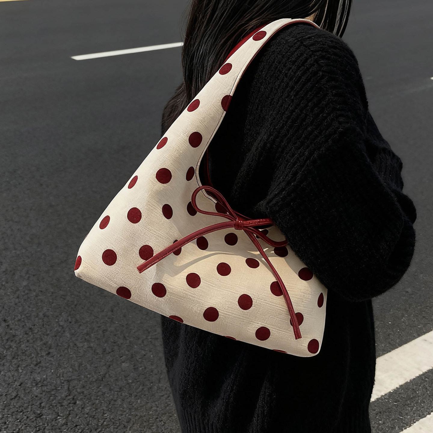 波点蝴蝶结大包包女2025新款大容量帆布托特包秋冬上班通勤单肩包,箱包皮具/热销女包/男包,托特包,淘宝优惠券,粉丝福利购,淘宝优惠卷