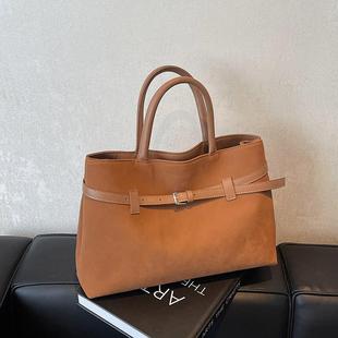 大容量磨砂包包女2025新款 麂皮托特包上班通勤大包手提包 秋季