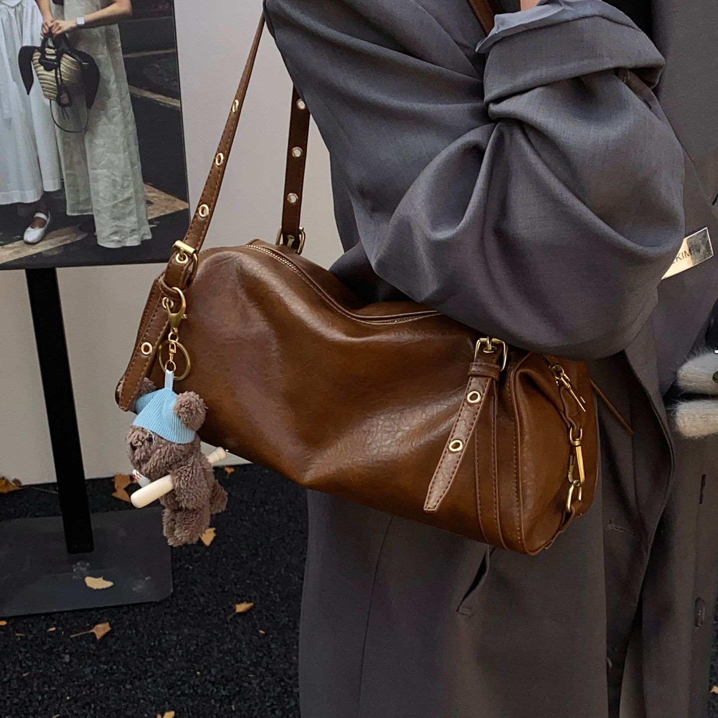 秋冬流行油蜡皮小包包女2025新款复古腋下法棍包高级感软皮单肩包,箱包皮具/热销女包/男包,通用款女包,淘宝优惠券,粉丝福利购,淘宝优惠卷