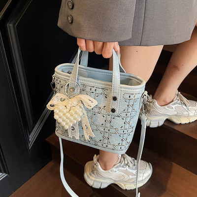 ZATZ牛仔菜篮子亮钻手提水桶包