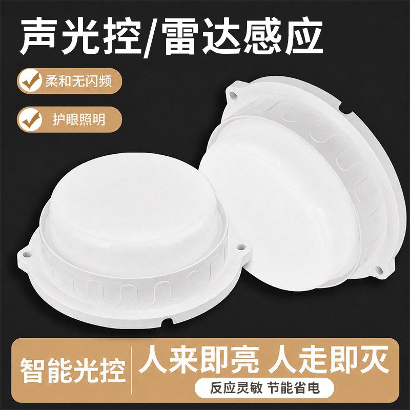 声光控人体感应吸顶灯玄关走廊阳台灯楼梯过道灯家用雷达智能照明