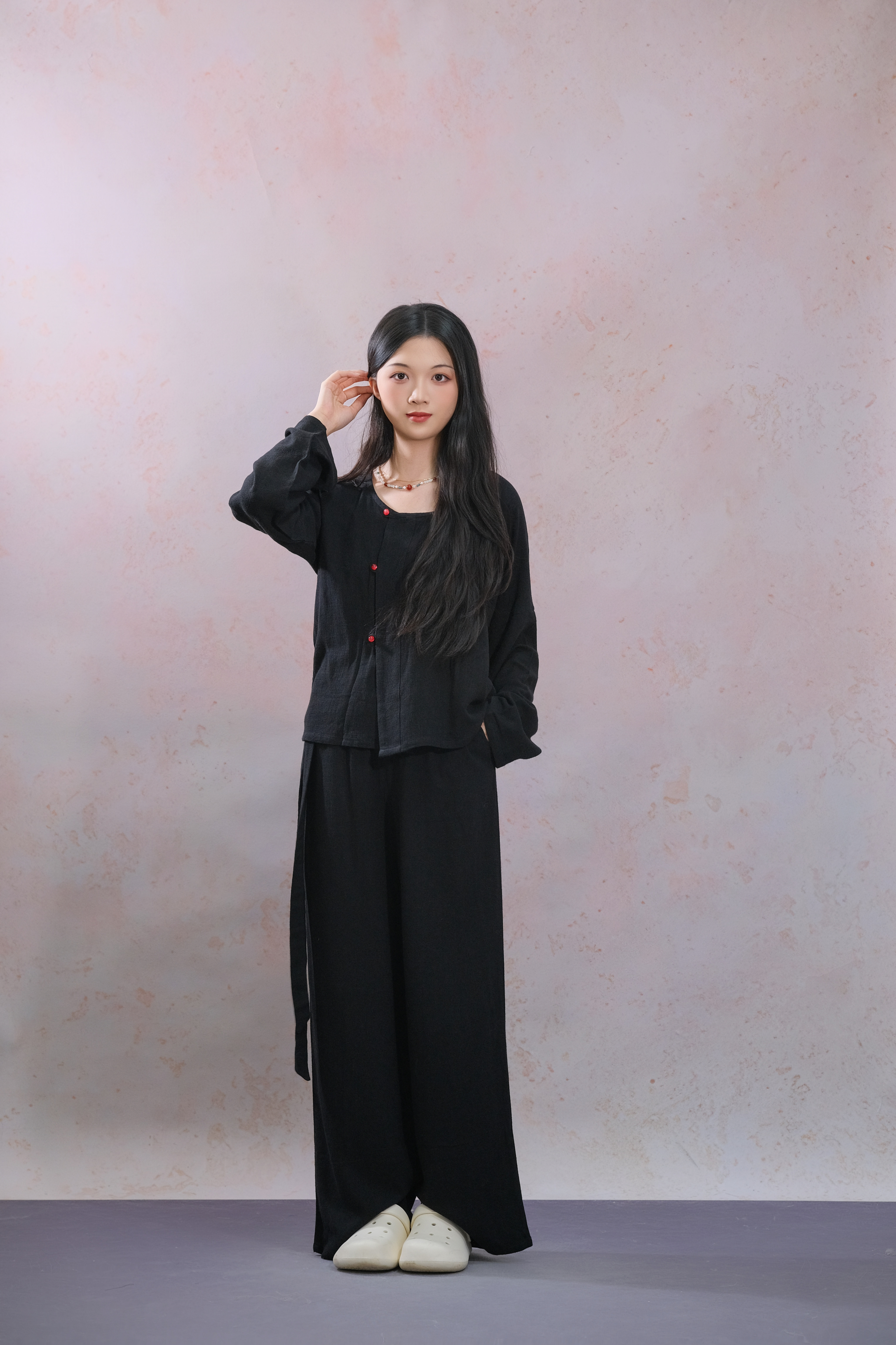 遥知 棉麻唐圆领窄袖日常通勤百搭,女装/女士精品,汉服套装,淘宝优惠券,粉丝福利购,淘宝优惠卷