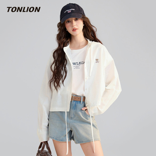 唐狮白色长袖衬衫女款2026春季新款宽松连帽短款超火减龄休闲外套