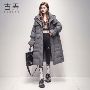 鹅绒羽绒服女超长款过膝2026冬季新款韩版宽松小个子加厚保暖外套