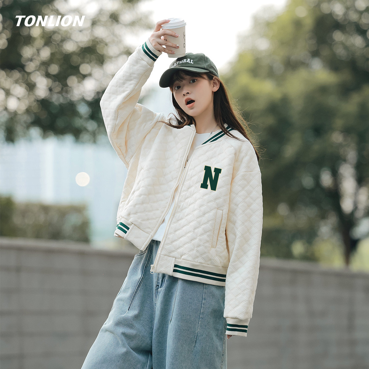 唐狮短款棉衣棉服女2025冬季新款菱格宽松小个子高级感棒球服外套