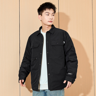 唐狮轻薄羽绒服男款2024冬季新款潮牌翻领宽松青少年短款夹克外套